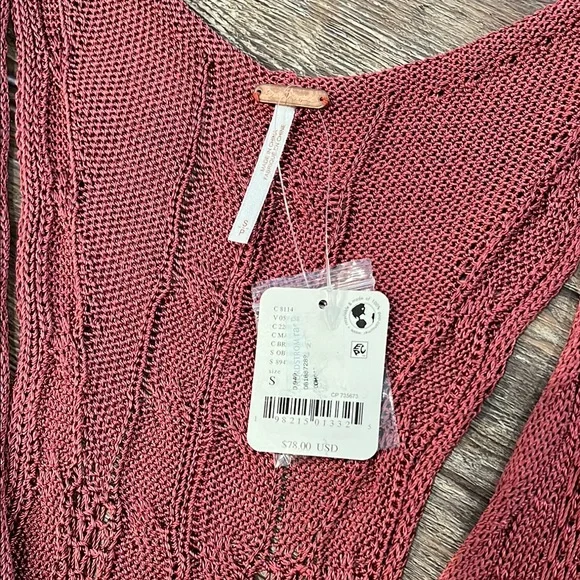 Free People Red Knit Tank Top NWT - Picture 2 of 7